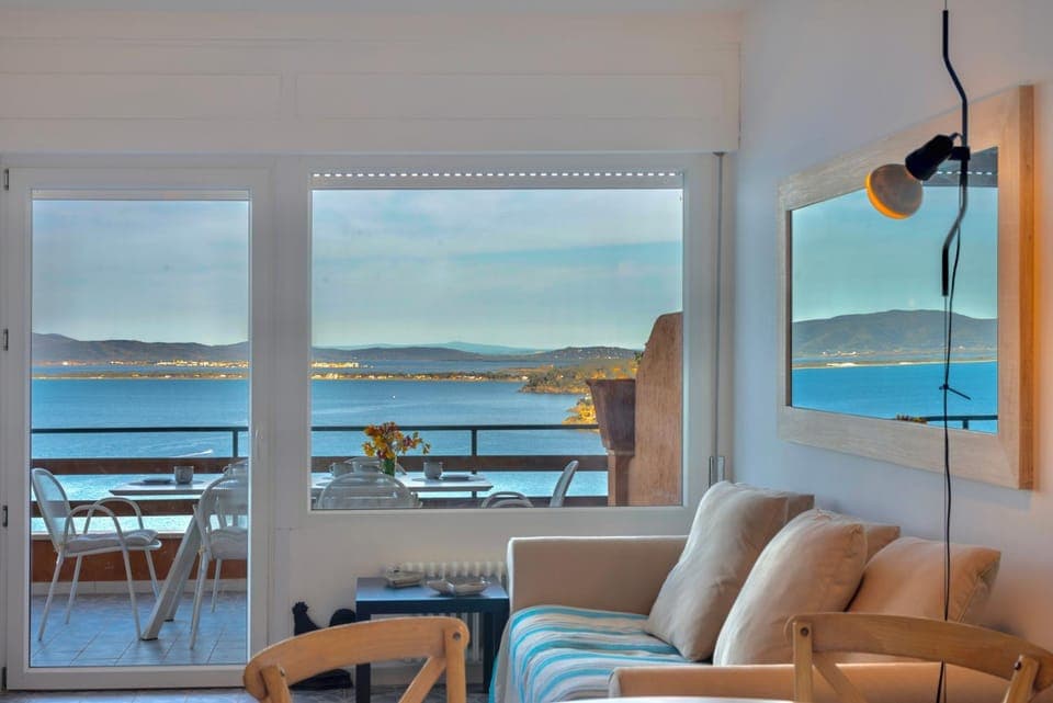 Natural landscape, Living room, Seating area, Sea view