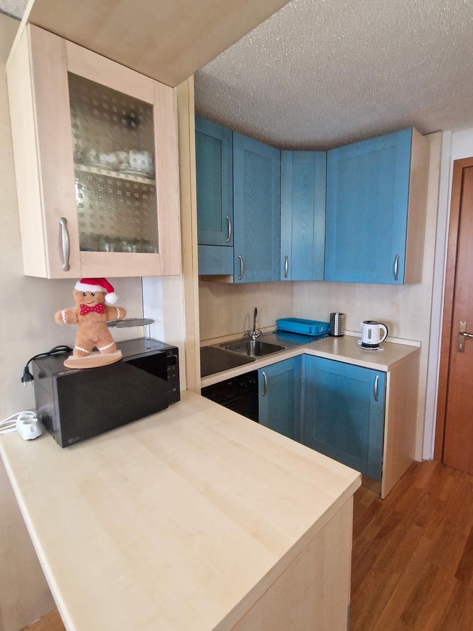 Kitchen or kitchenette, Living room, oven, stove