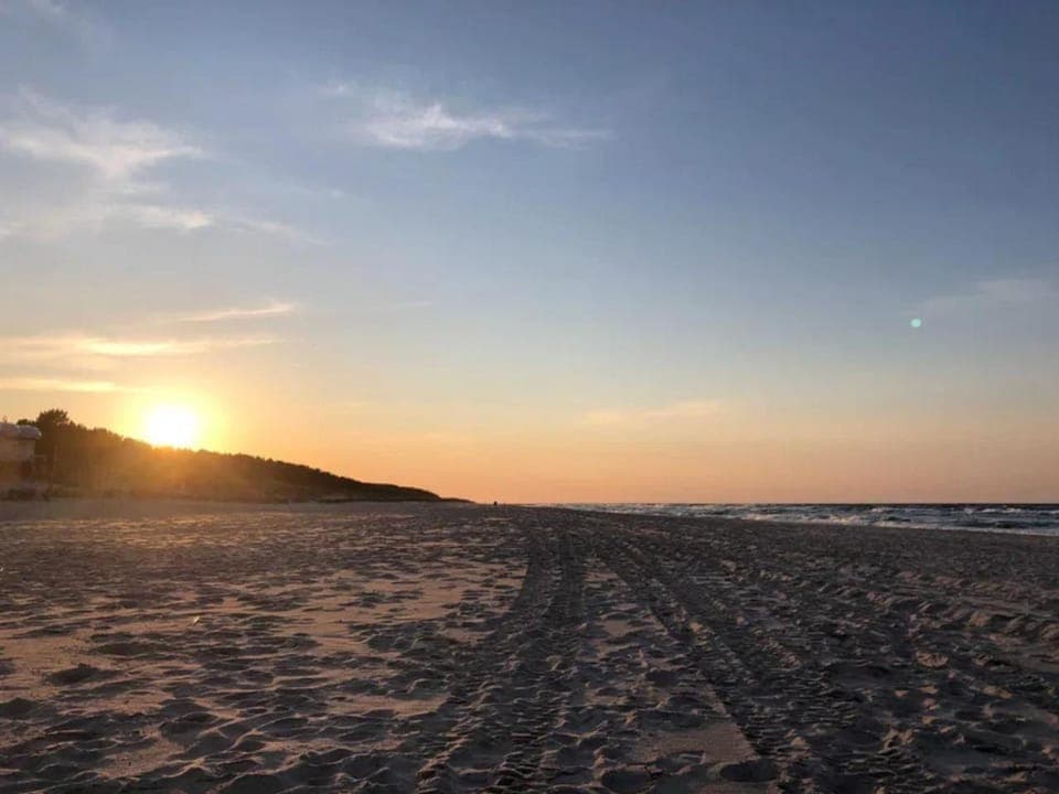 Beach, Sea view, Sunset
