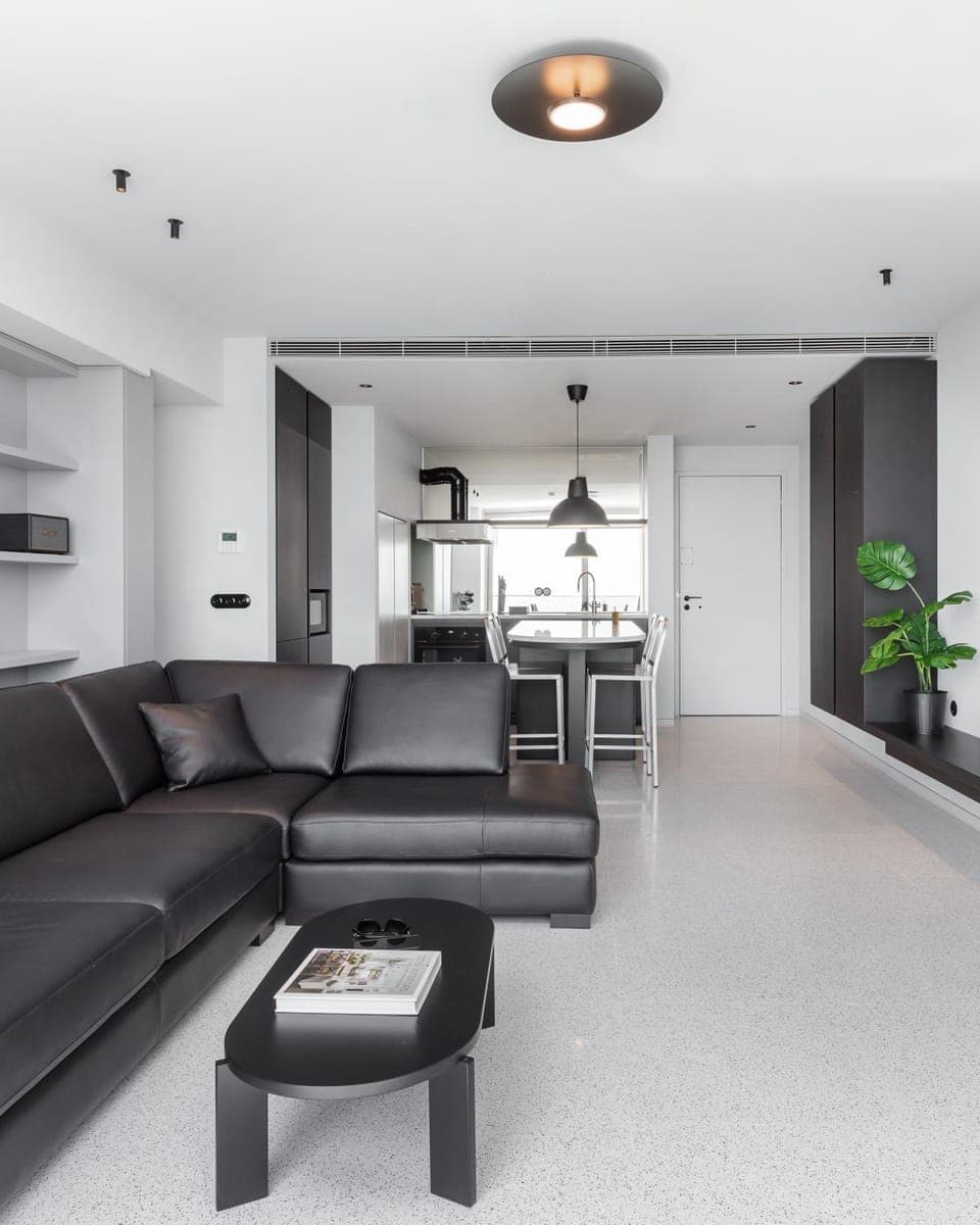 Kitchen or kitchenette, Living room, Seating area