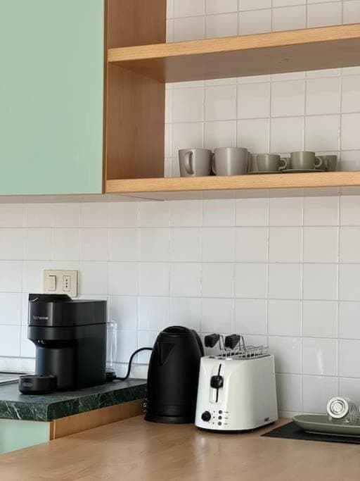 Coffee/tea facilities, Kitchen or kitchenette, toaster