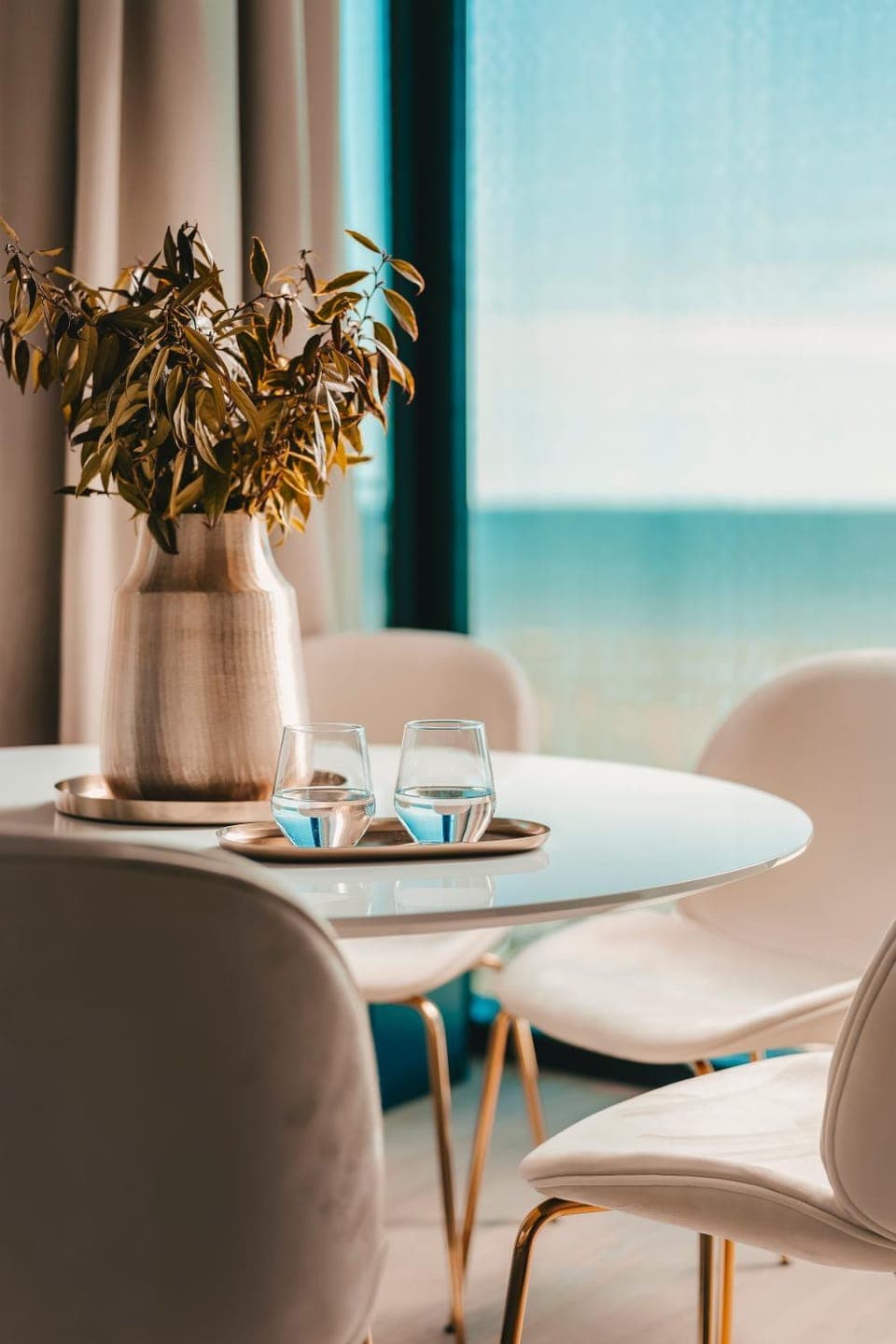 Natural landscape, Living room, Seating area, Dining area, Sea view