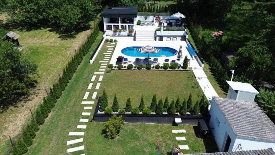 Bird's eye view, Garden, Pool view, Swimming pool