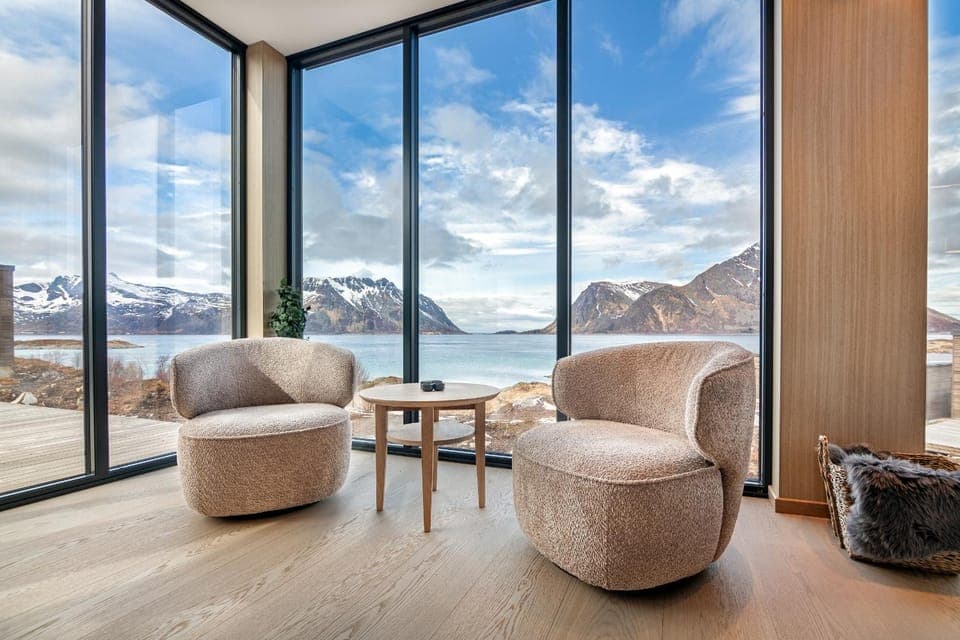 View (from property/room), Living room, Seating area, Mountain view, Sea view