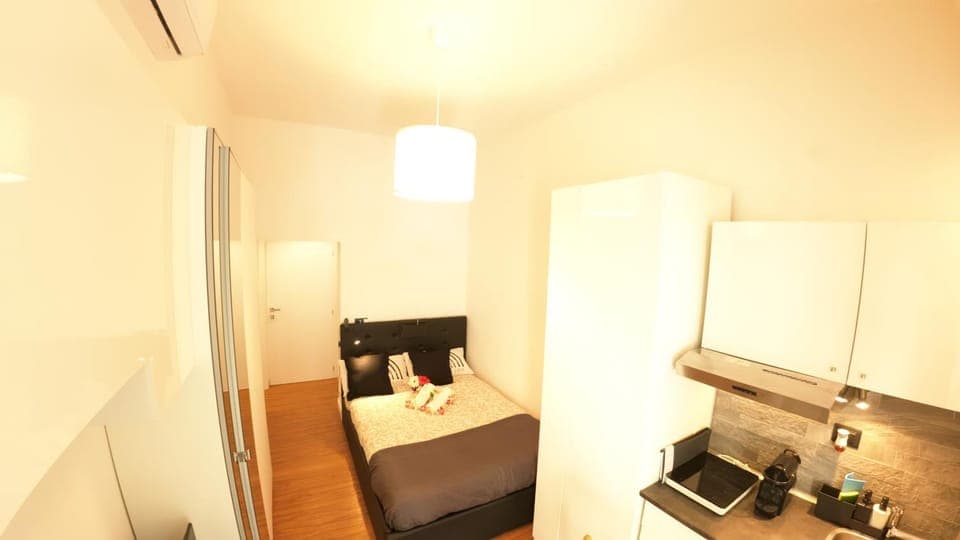 Bed, Kitchen or kitchenette, Photo of the whole room, Bedroom