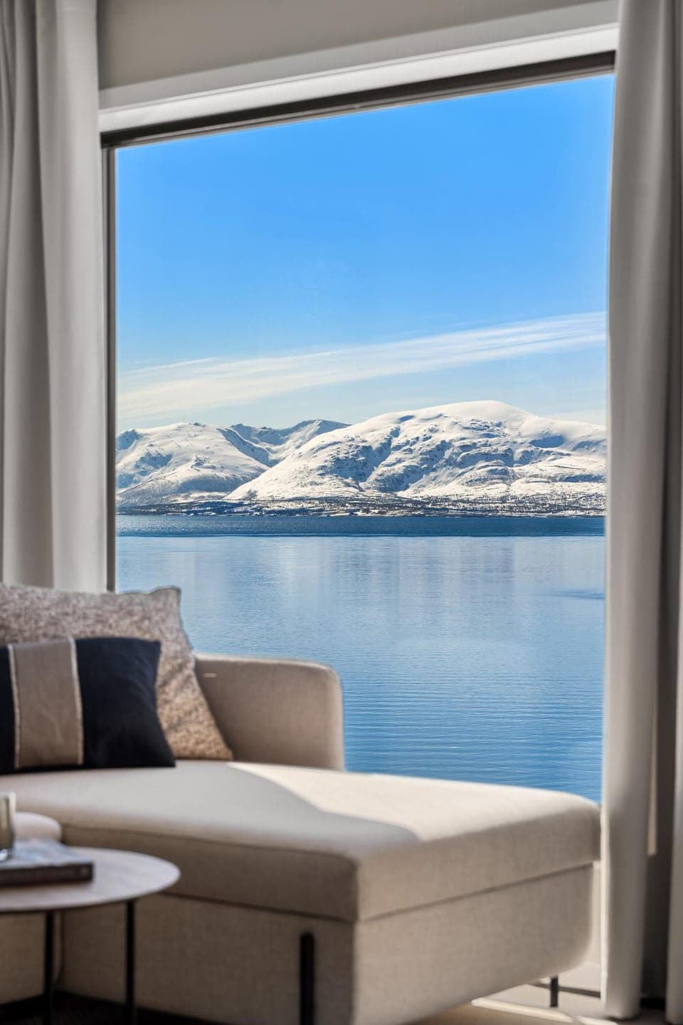 Living room, Seating area, Mountain view, Sea view