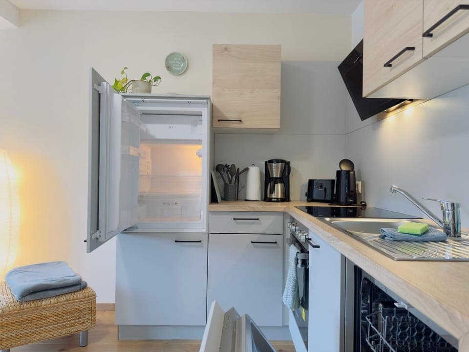 Coffee/tea facilities, Kitchen or kitchenette, dishwasher, oven, stove, toaster