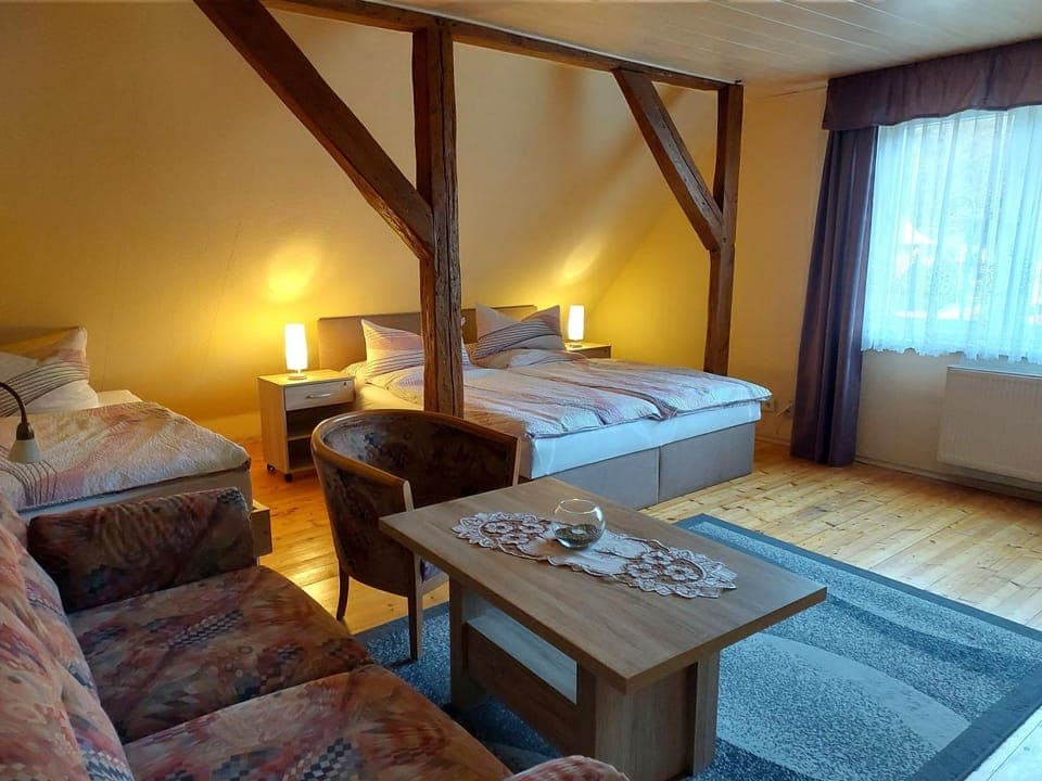 Bed, Living room, Photo of the whole room, Seating area, Bedroom