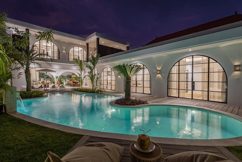 Property building, Night, Pool view