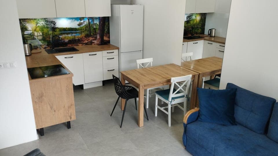 Kitchen or kitchenette, Living room, Dining area