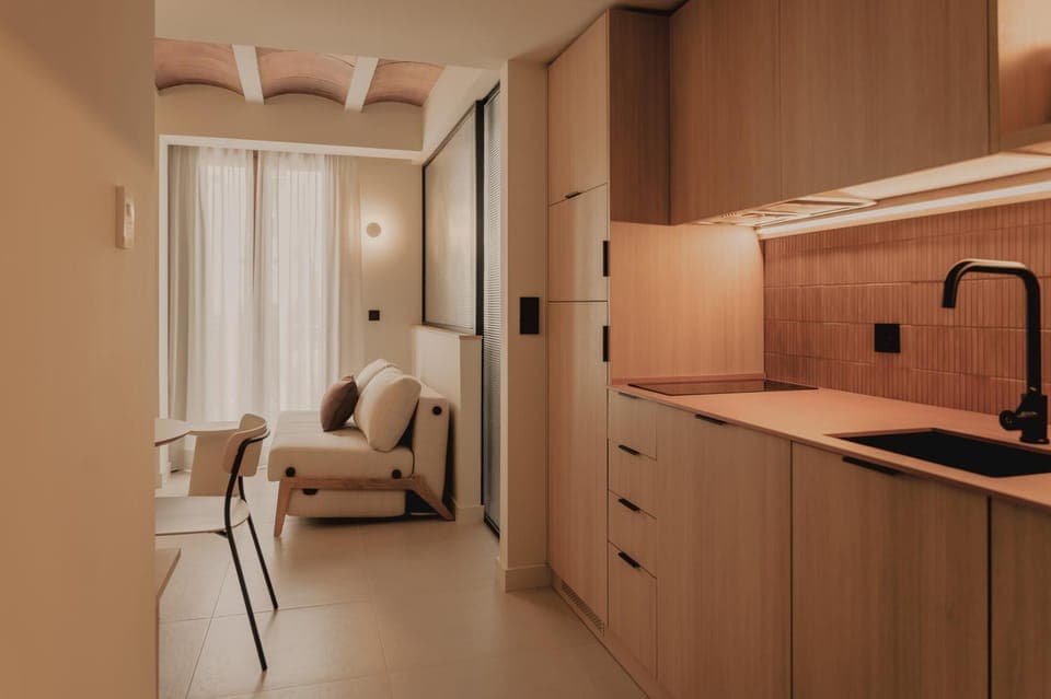 Living room, kitchen