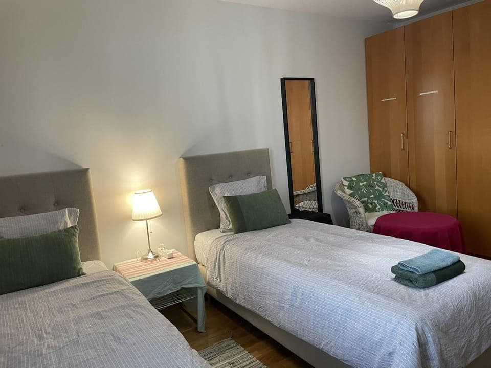 Bed, Photo of the whole room, Bedroom, towels, wardrobe