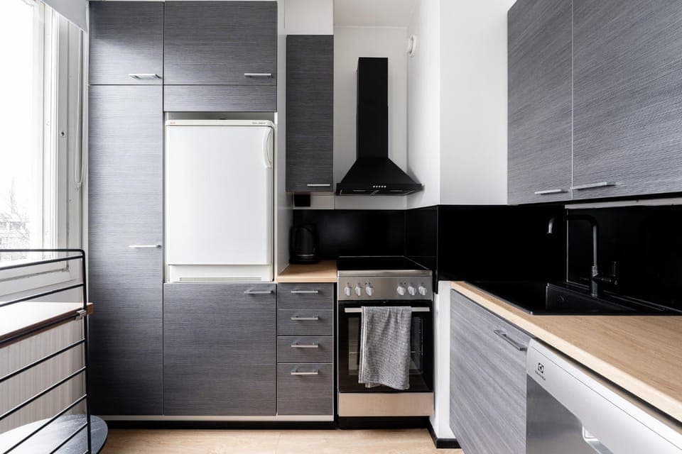 Kitchen or kitchenette, dishwasher, oven, stove, kitchen