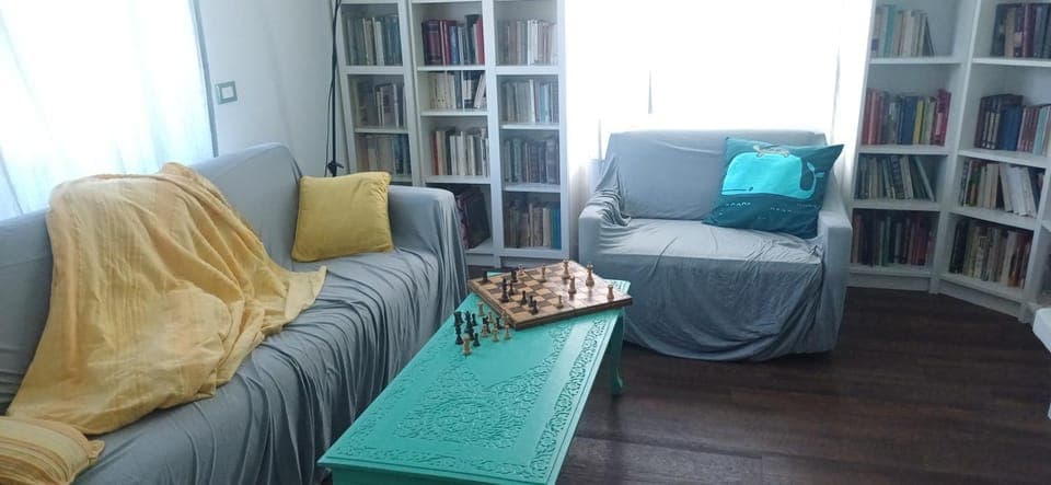 Library, Living room, Seating area