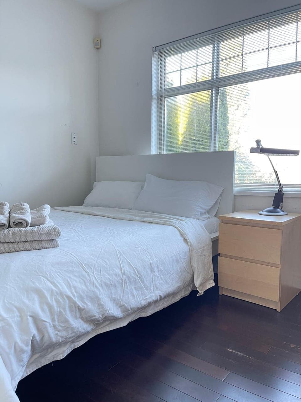 Bed, Photo of the whole room, Bedroom, towels, wardrobe