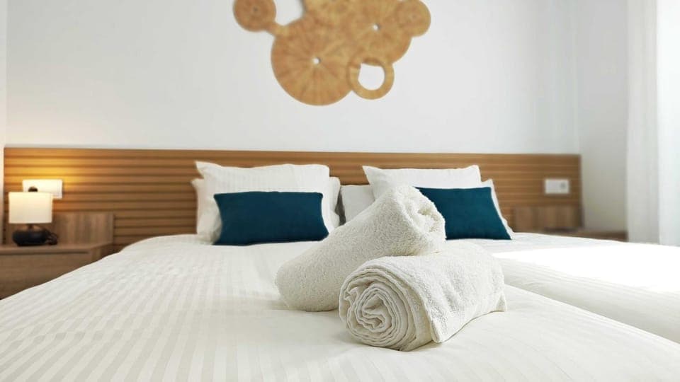 Bed, Photo of the whole room, Bedroom, towels, wardrobe