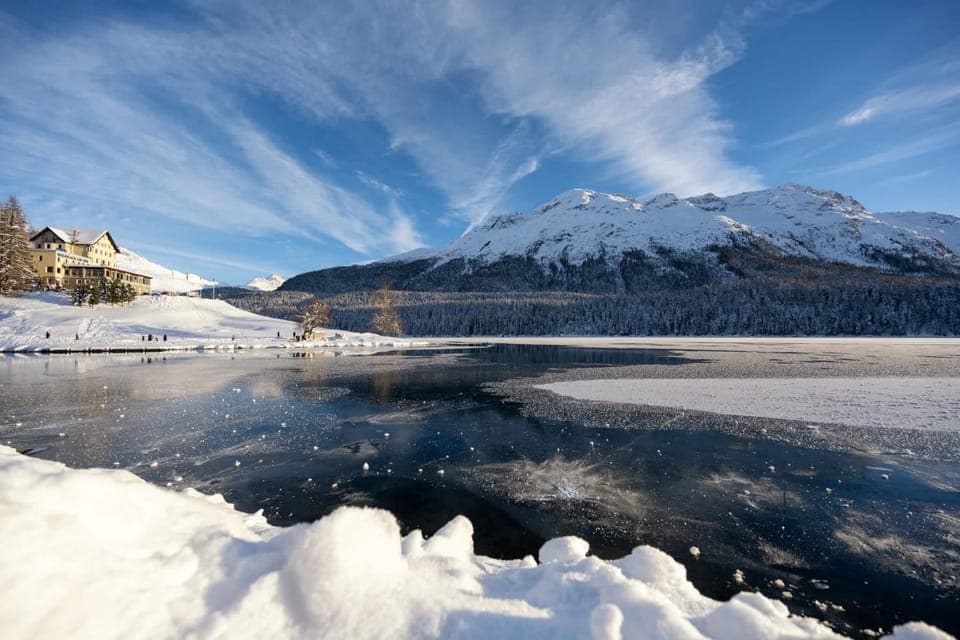 Nearby landmark, Natural landscape, Winter, Lake view, Mountain view