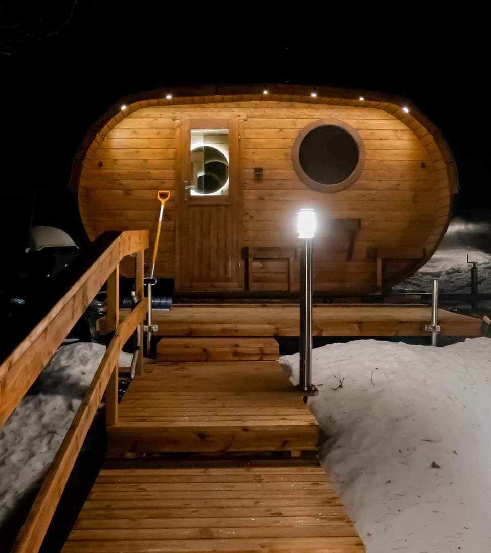 Night, Winter, Sauna