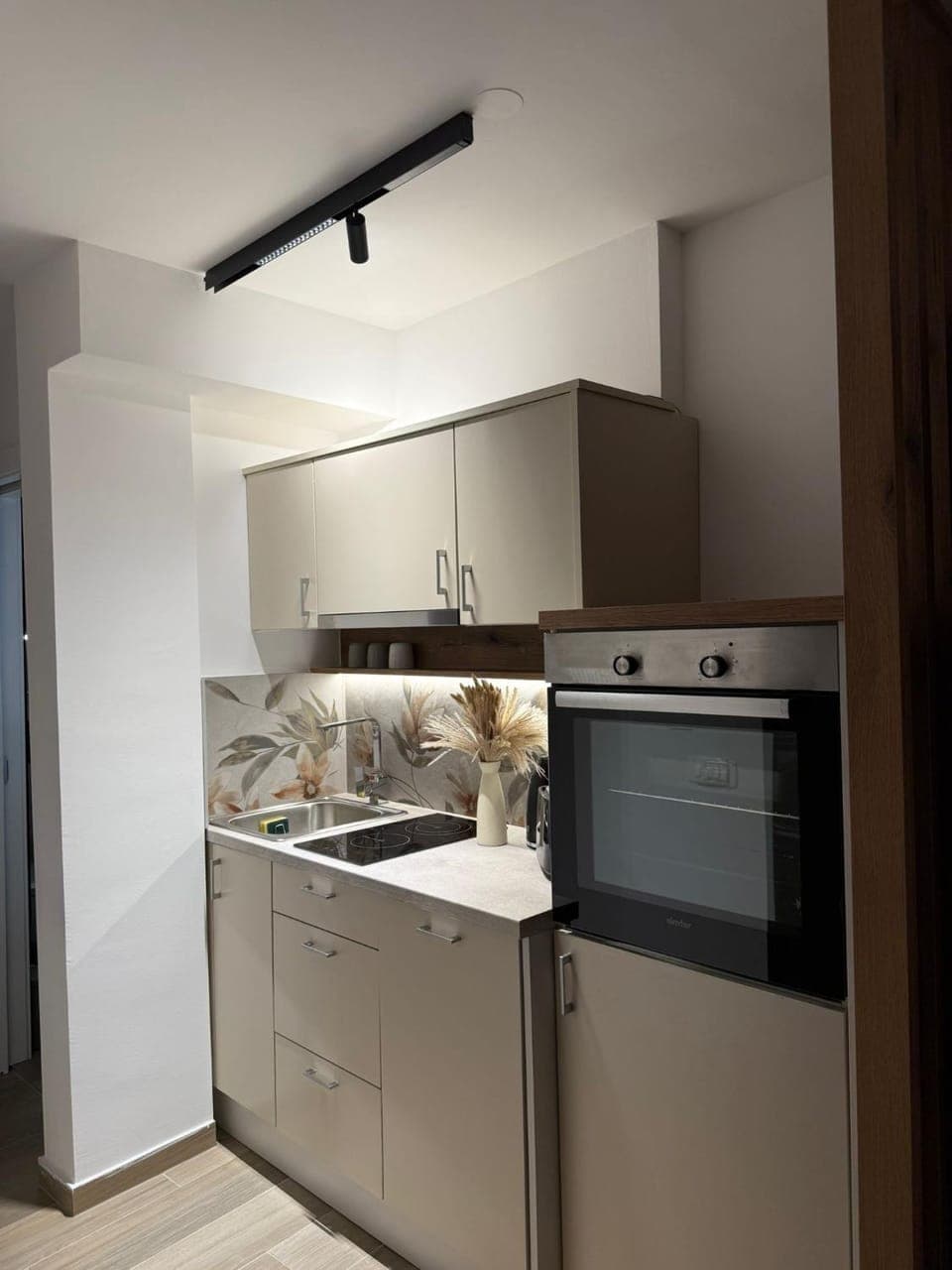 Kitchen or kitchenette, dishwasher, stove