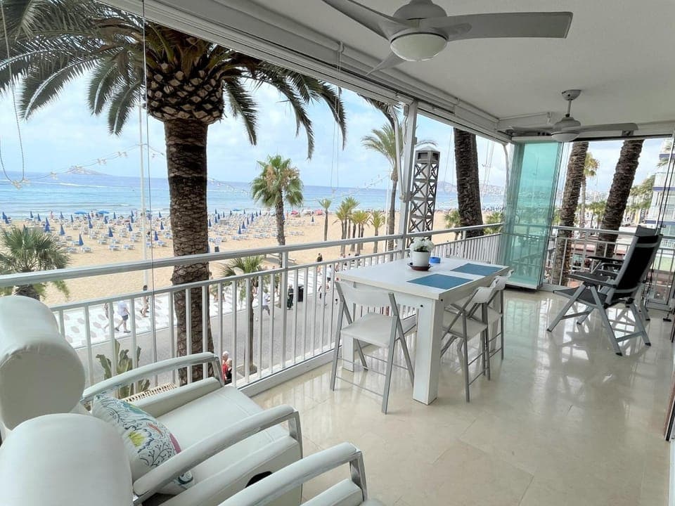 View (from property/room), Living room, Seating area, Dining area, Beach, Sea view