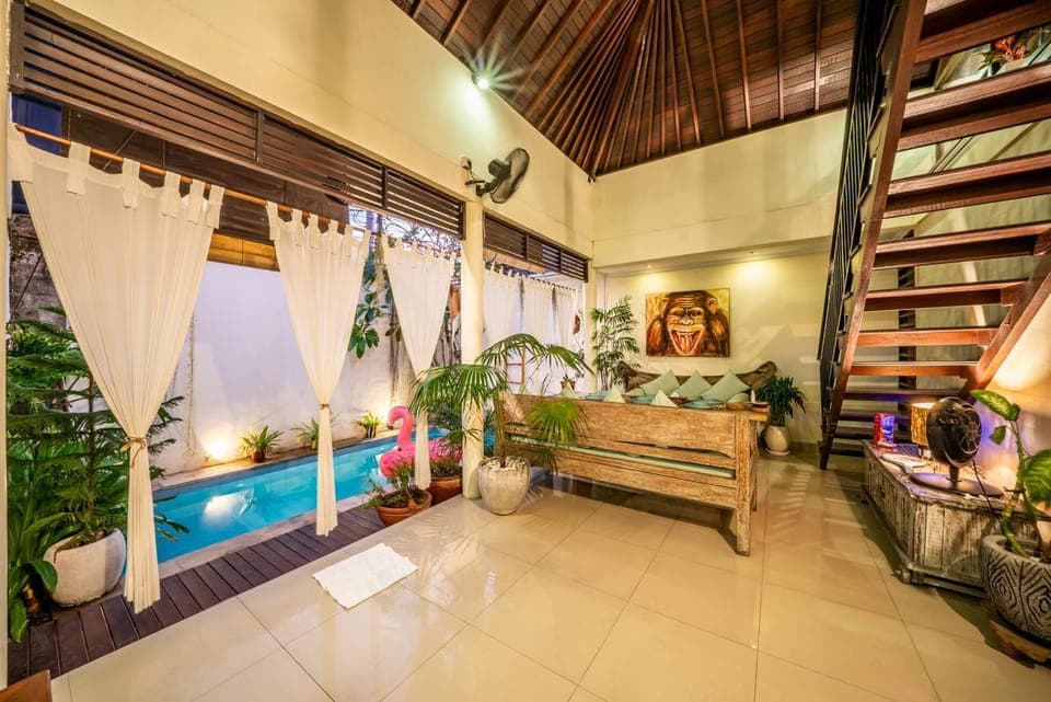 Living room, Seating area, Pool view, Swimming pool