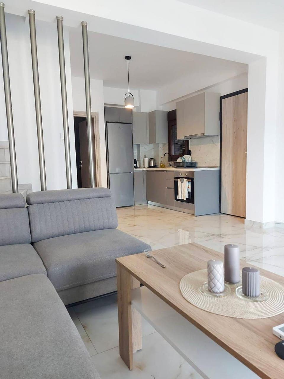 Kitchen or kitchenette, Living room, Dining area