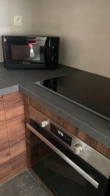 microwave, oven, stove