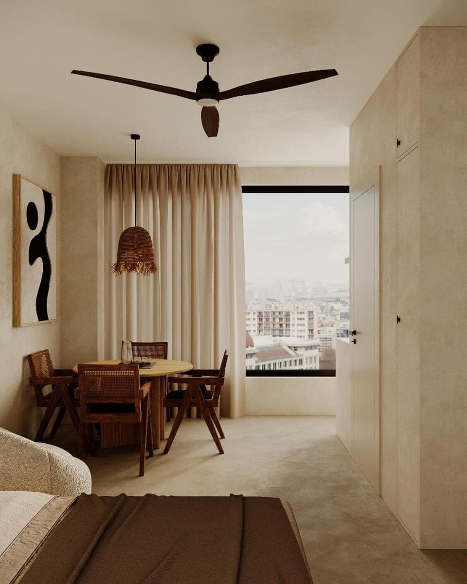 Bed, View (from property/room), Living room, Photo of the whole room, Dining area