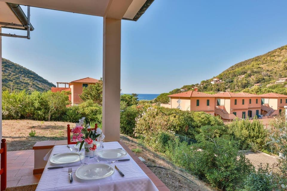 Property building, Patio, Natural landscape, View (from property/room), Dining area, Mountain view