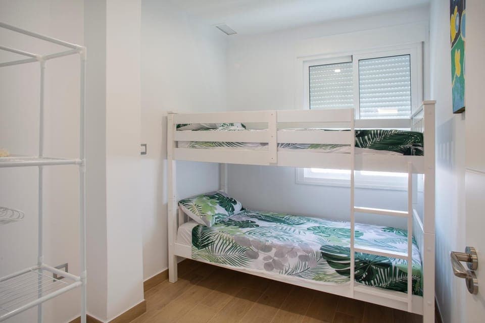 Bed, Bedroom, bunk bed, wardrobe