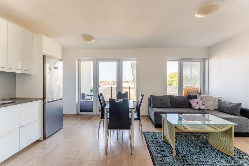 Kitchen or kitchenette, Living room, Seating area