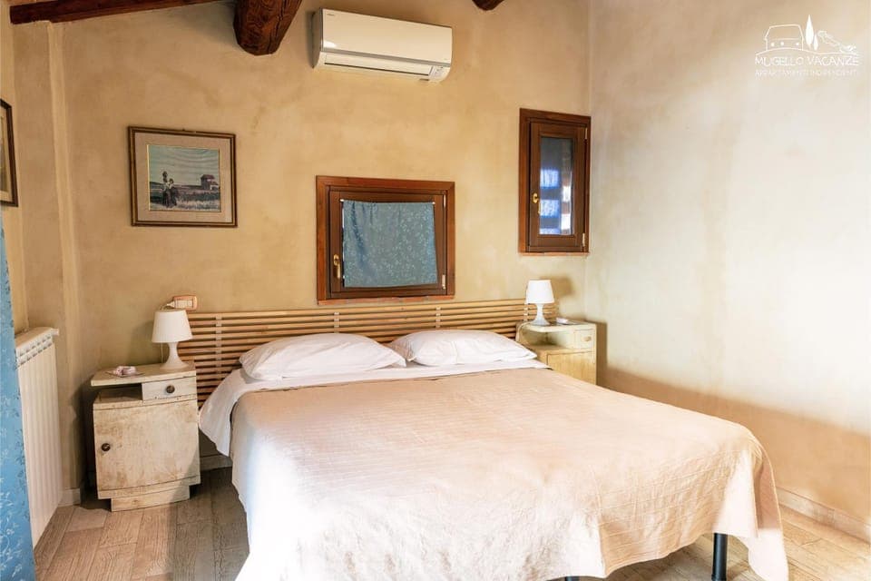 Bed, Photo of the whole room, Bedroom, air conditioner