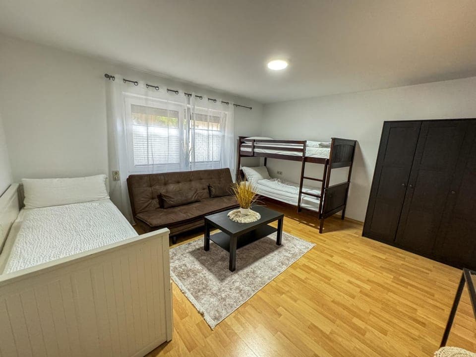 Bed, Living room, Photo of the whole room, Seating area, Bedroom, bunk bed, wardrobe