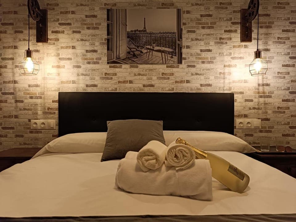 Bed, TV and multimedia, flat iron, wardrobe, air conditioner