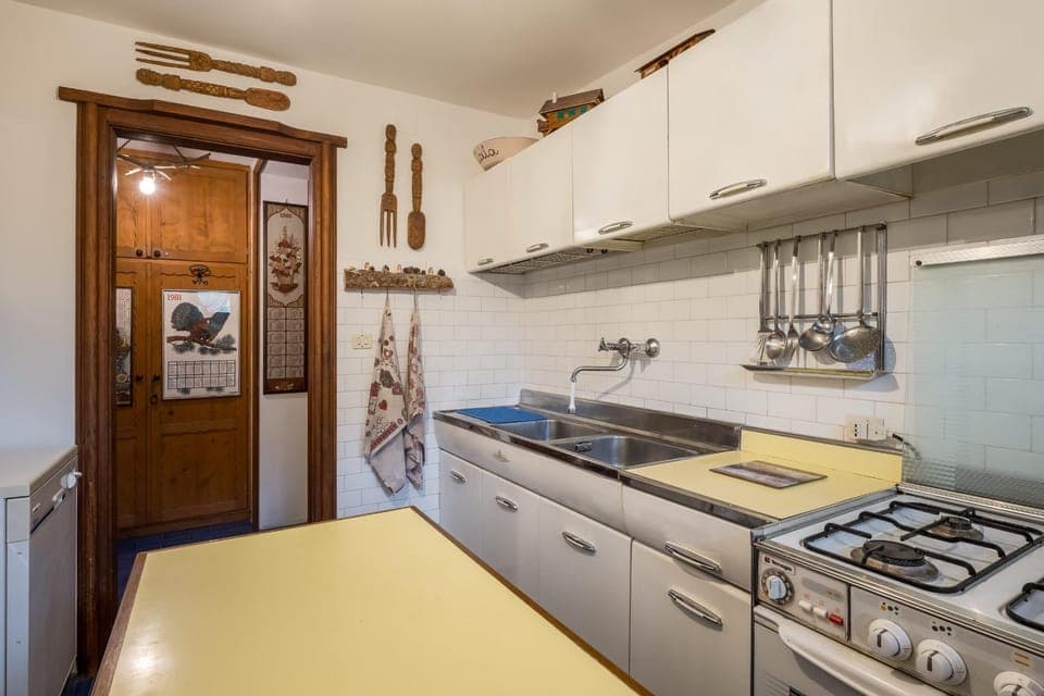 Kitchen or kitchenette, dishwasher, stove