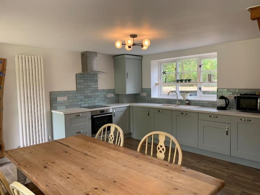 Kitchen or kitchenette, Dining area, stove