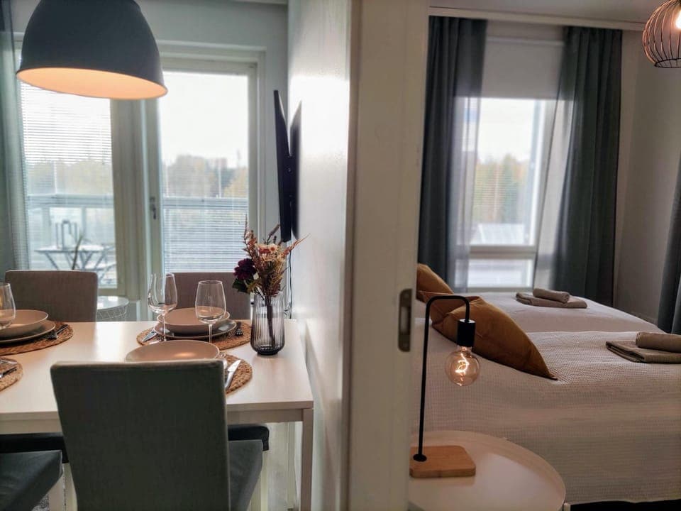 Bed, Seating area, Bedroom, kitchen