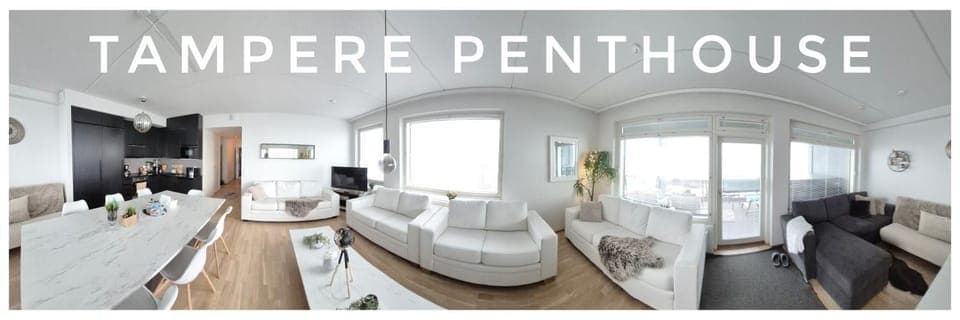 TAMPERE PENTHOUSE-tasokas moderni kaupunki huoneisto huipulla -ISO JACUZZI omalla KATTOTERASSILLA - AURINKOTUOLIT ja Aurinko odottaa Sinua - huikea maisema- - 10 HLÖ - free parking Apartment in Finland