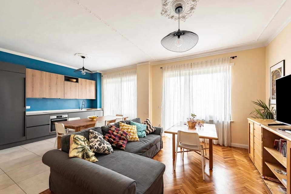 Kitchen or kitchenette, Living room, Dining area