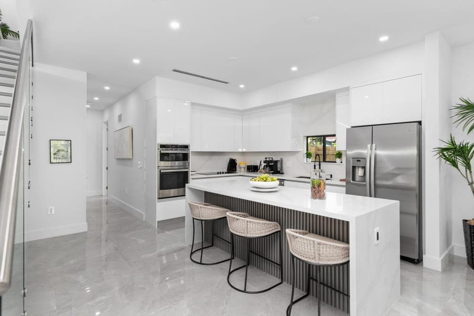 Dining area, oven, stove, kitchen