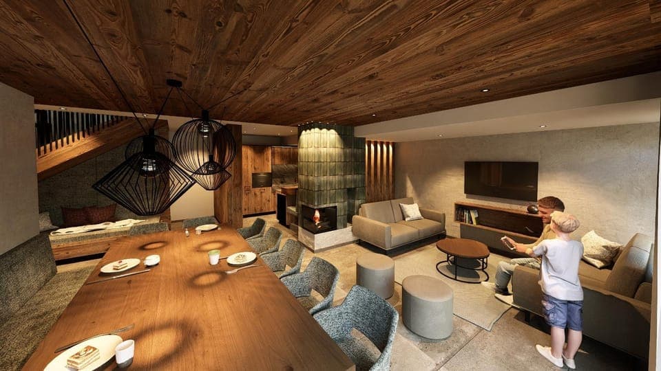 Living room, Dining area, Food