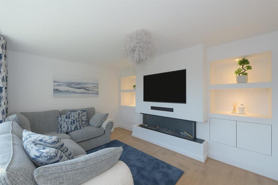 TV and multimedia, Living room, Seating area, Evening entertainment, fireplace