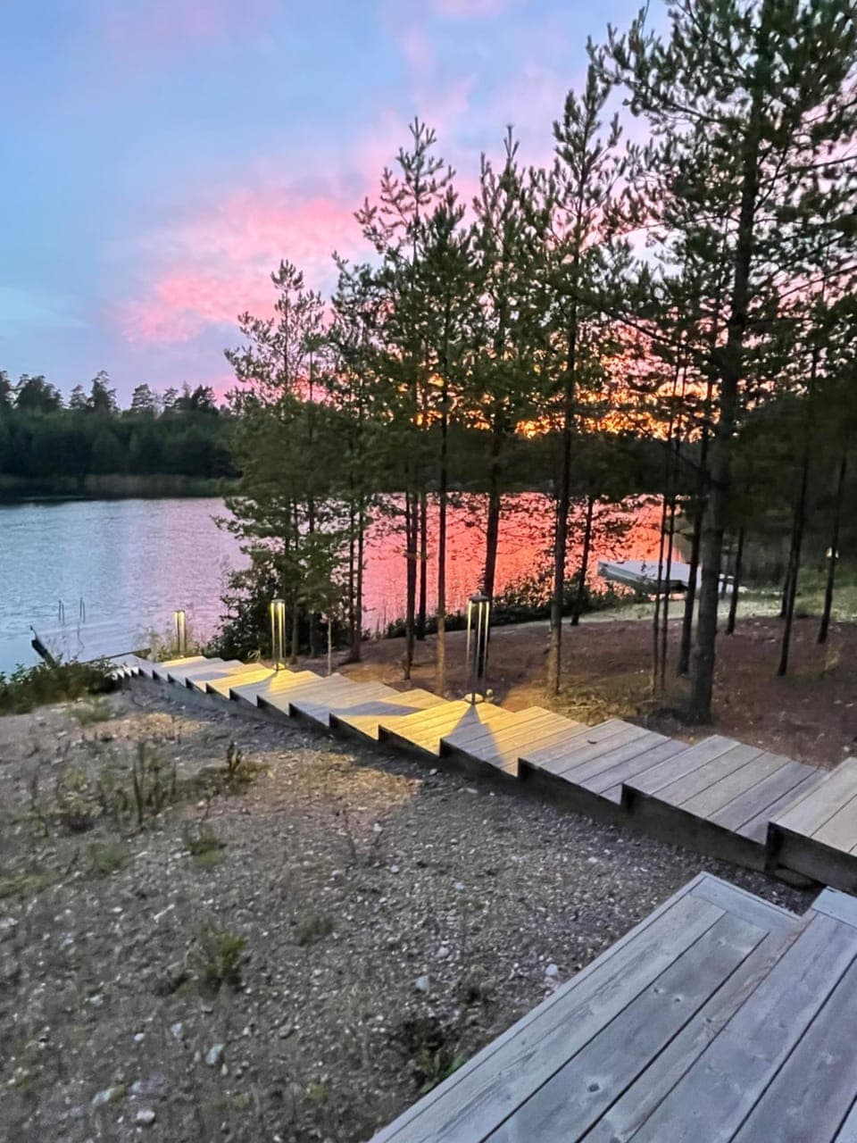 Natural landscape, Lake view, Sunset