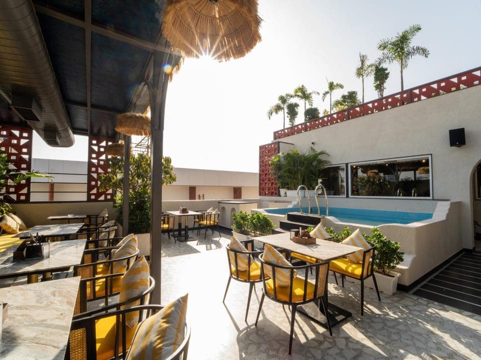 Patio, Day, Balcony/Terrace, Seating area, Pool view