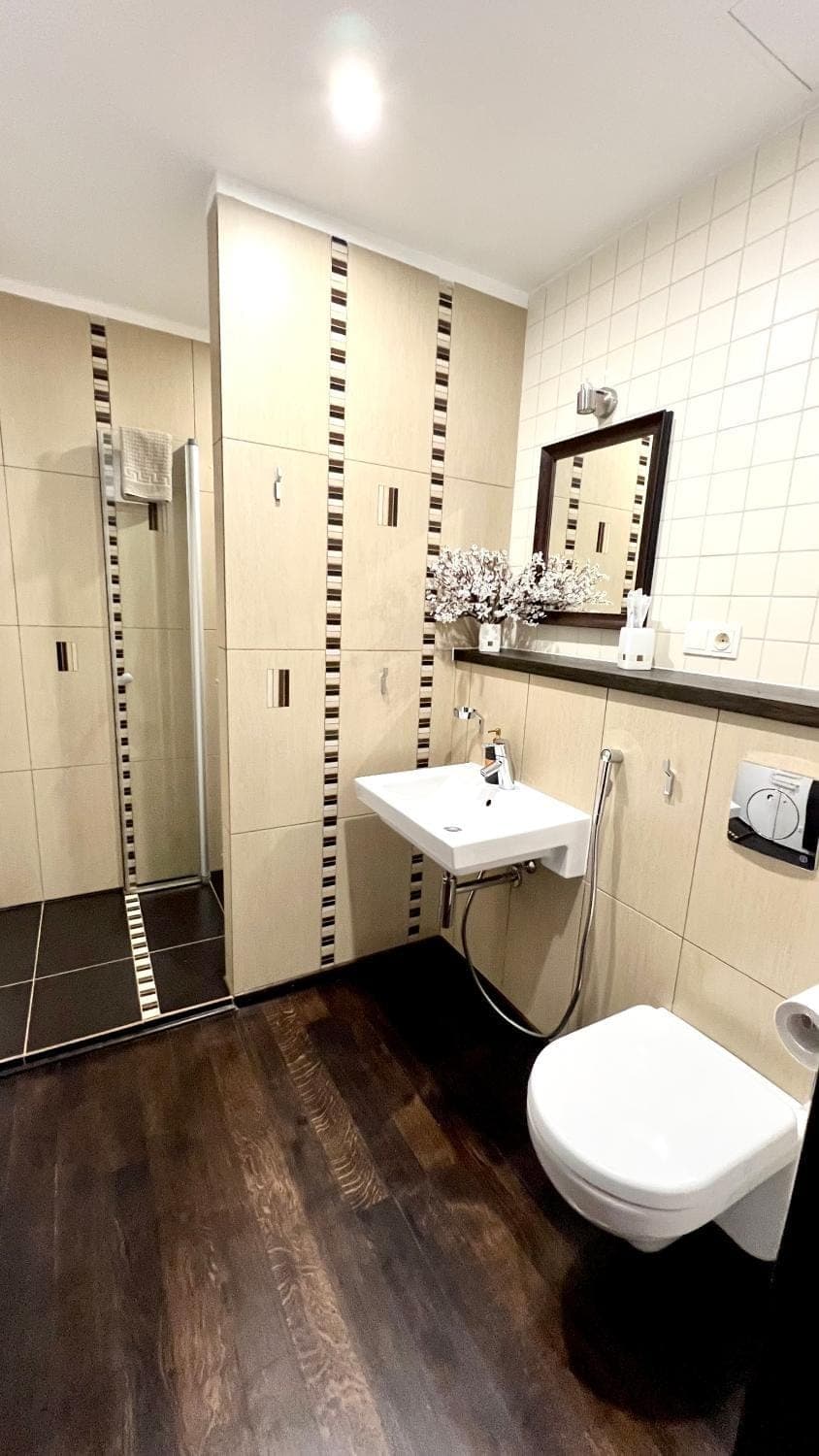 Shower, Toilet, Bathroom, towels