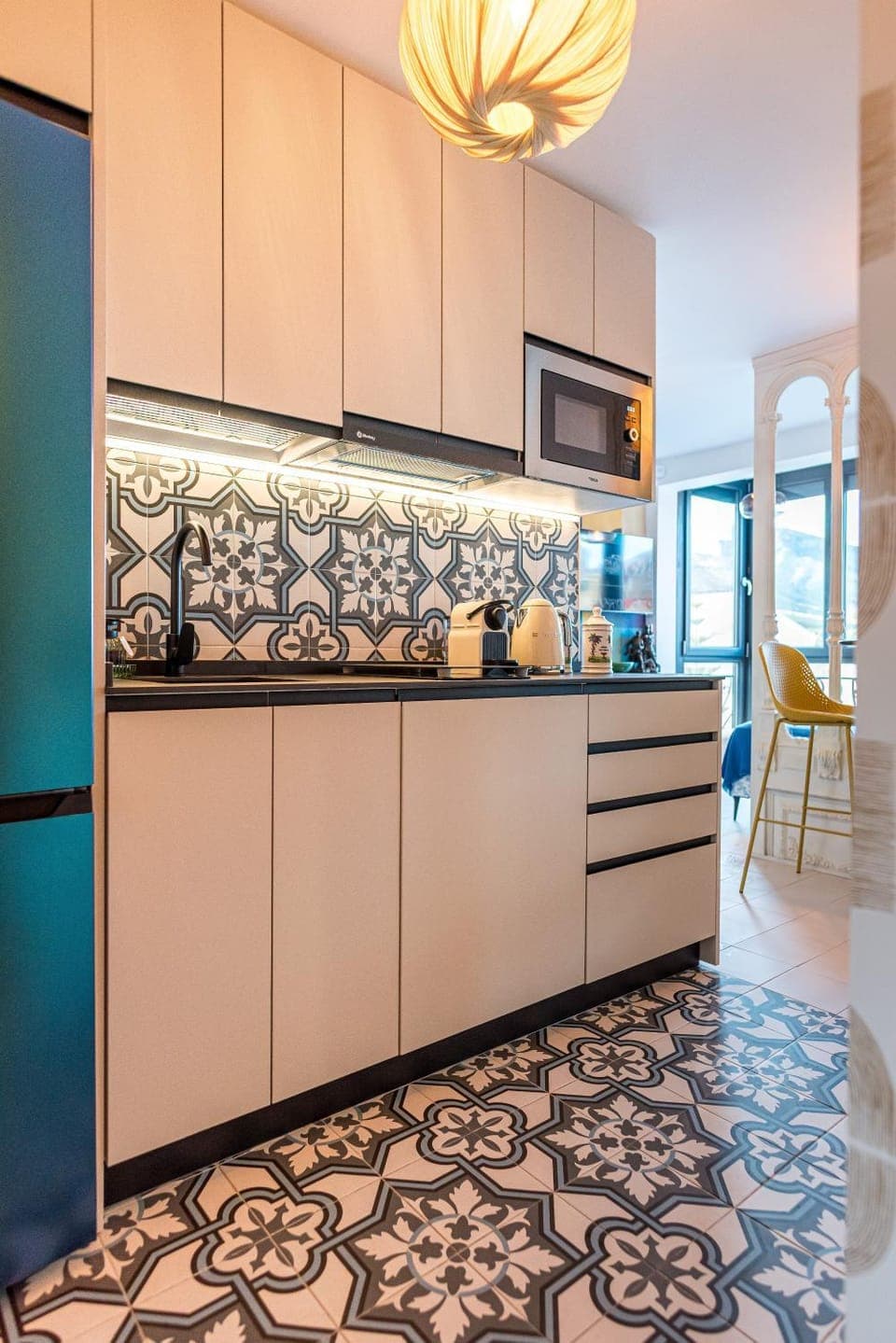 Kitchen or kitchenette, stove, kitchen