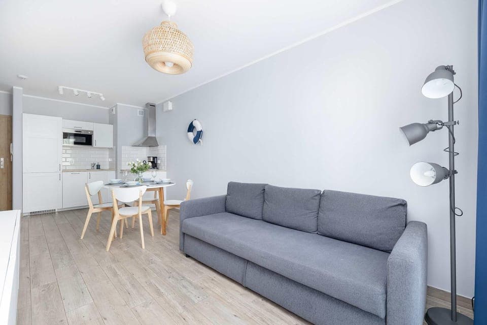 Kitchen or kitchenette, Living room, Seating area