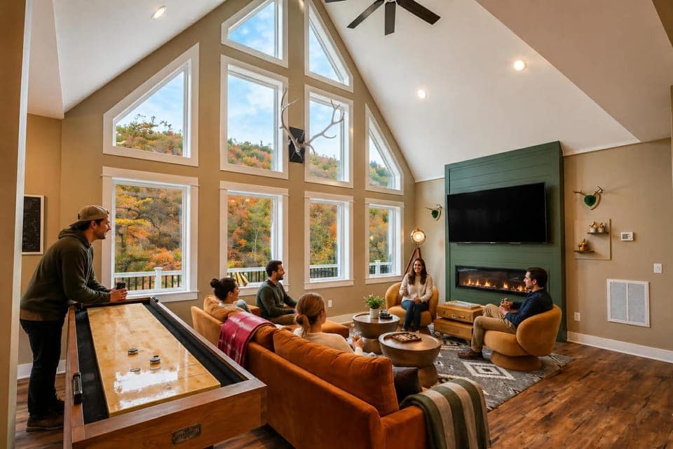 Luxe Lodge Designer Decorated Hot Tub Slope Views House in Massanutten