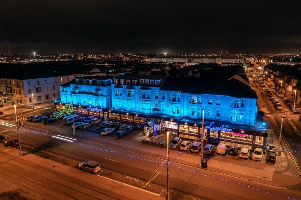 Property building, Night, Bird's eye view, Street view