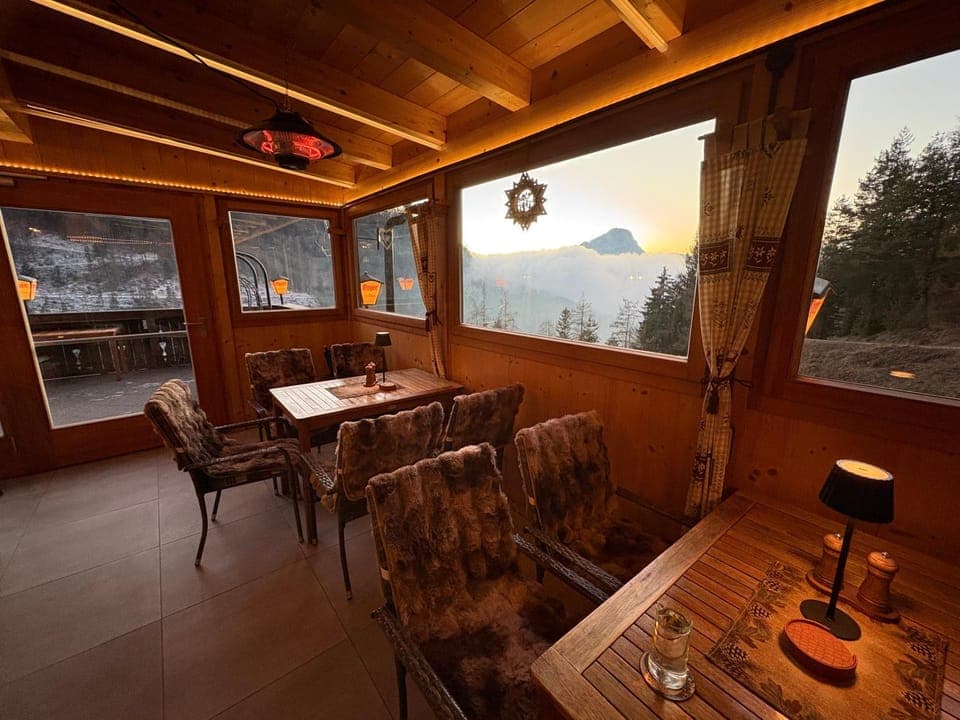 Natural landscape, Seating area, Dining area, Mountain view